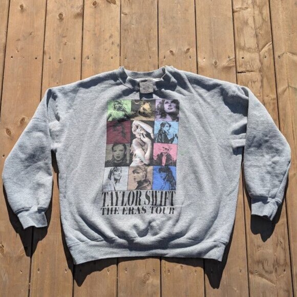 Taylor Swift The Eras Tour Crewneck Sweater - Damage to Collar - Size Large - Picture 1 of 8